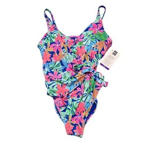 NEW Member's Mark Women's XXL Floral Print‎ One-Piece Swimsuit - UPF 50 NWT